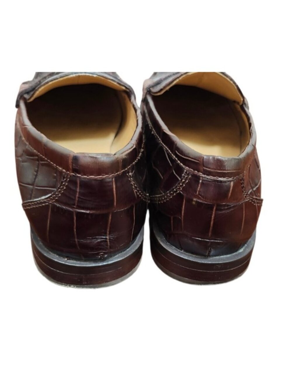 Madewell Croc Embossed Leather Penny Loafers Brown Women's Size 8.5 - Picture 8 of 13